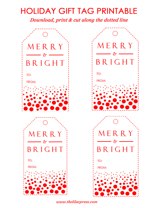 Leigha Ali - Holiday Gift Tags (Free Printable!)