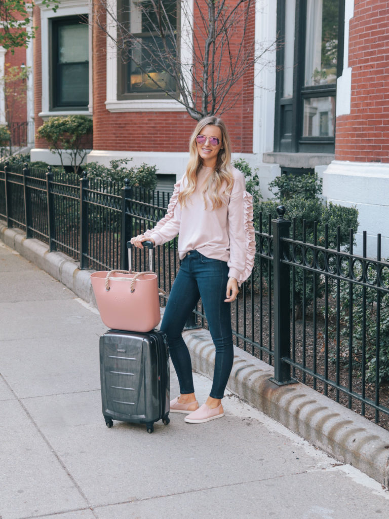 Style blogger Leigha Gardner, of The Lilac Press, with tips on travel style to stay comfy, but not frumpy.