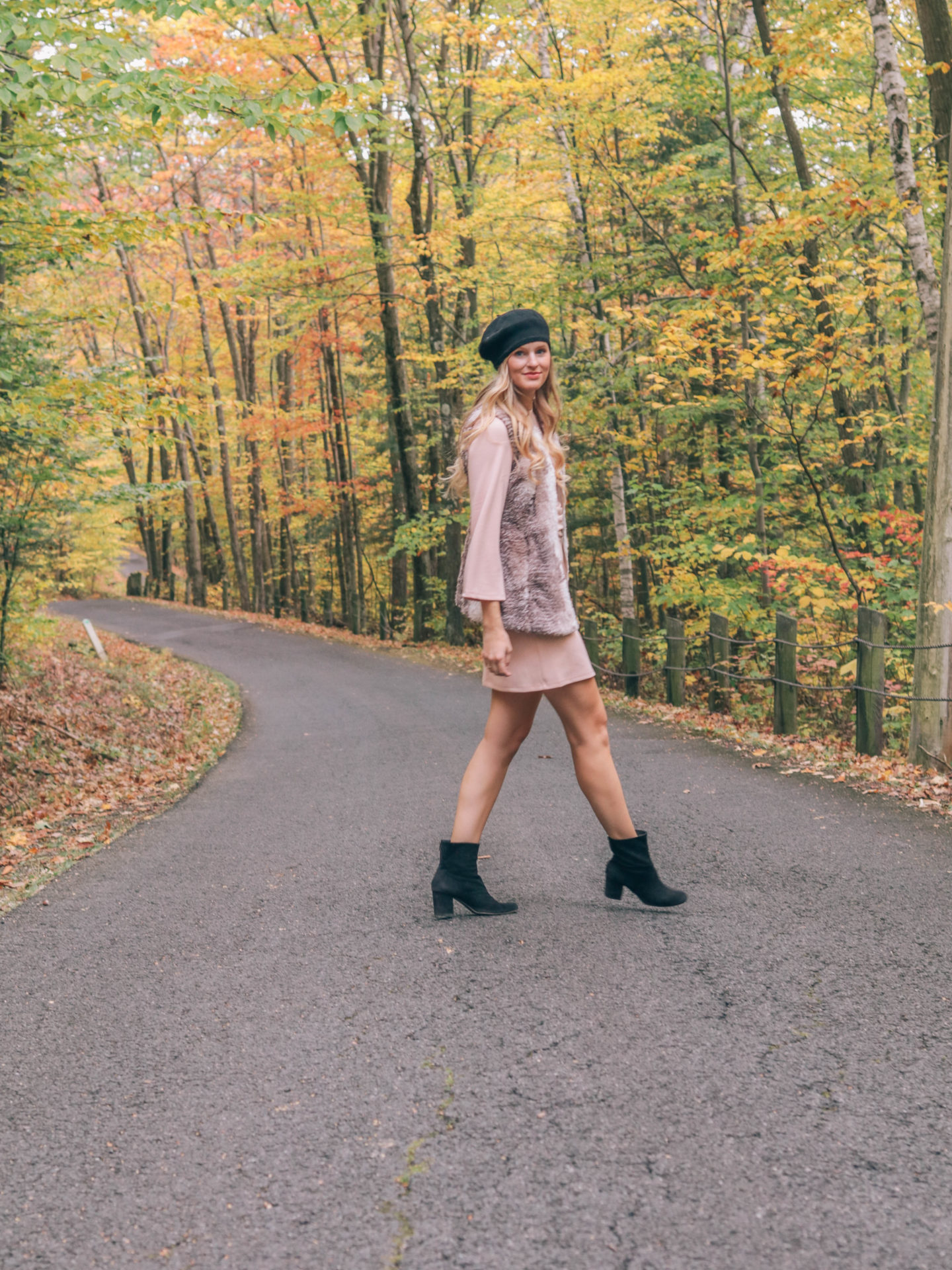 Fashion blogger, Leigha Gardner, of The Lilac Press sharing beautiful Berkshire landscapes and wear faux fur. 
